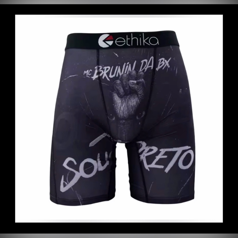 ETHIKA | THE STAPLE | “I Am Black”BOXER BRIEFS MENS SIZE SMALL 9” INSEAM